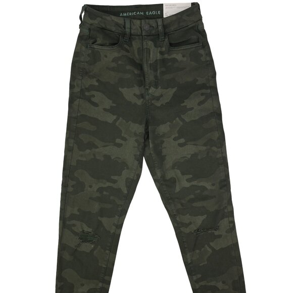 American Eagle Camo Jeggings Women 6 Curvy Super High Rise Stretch NEW - Picture 5 of 9